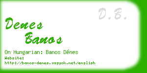 denes banos business card